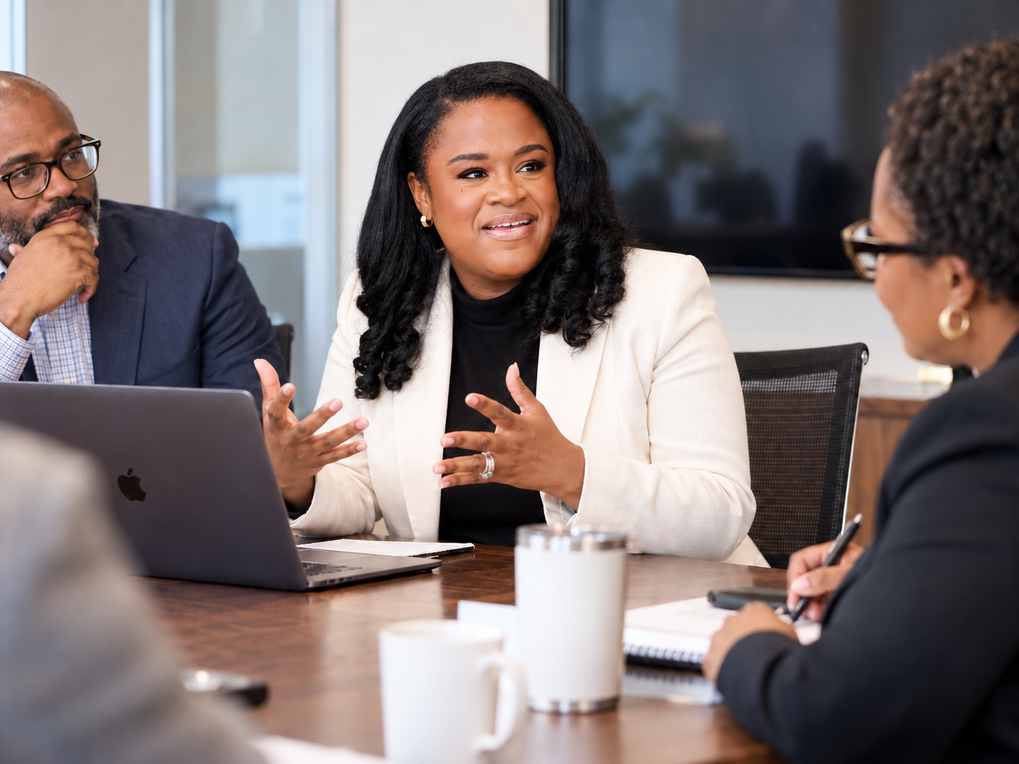 Alicia Perkins working with senior executives in an organizational session